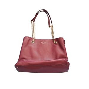 Kate Spade New York Burgundy Leather Tote Bag Jordyn Large